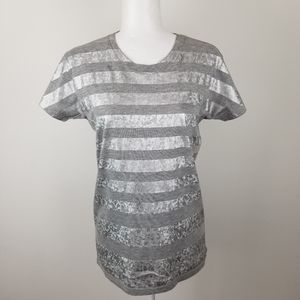 Asos Gray With Metallic Stripes Shirt